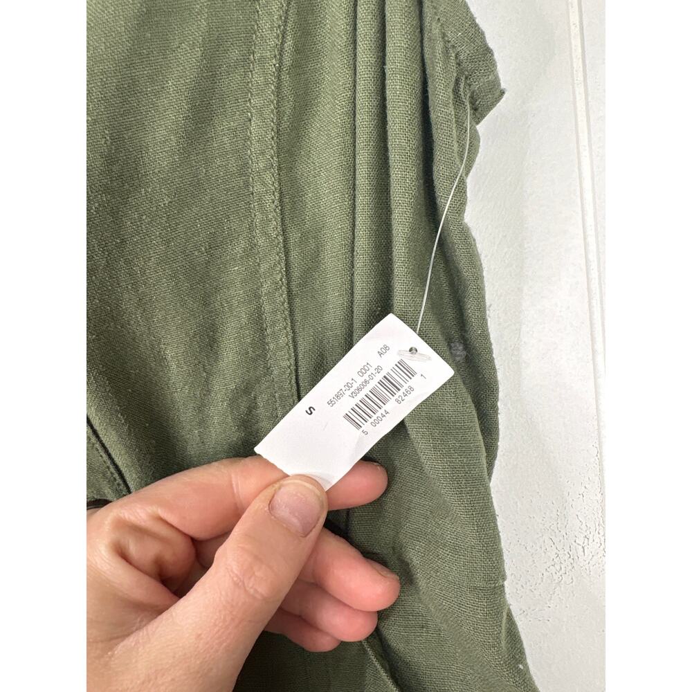 Old Navy Olive Green Linen-Blend Wide-Leg Jumpsuit - Picture 7 of 10